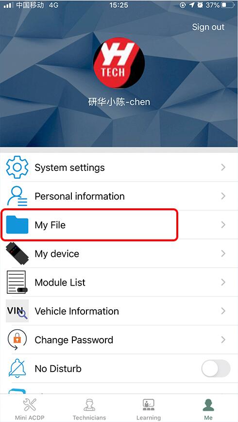 yanhua acdp ios system data export 03