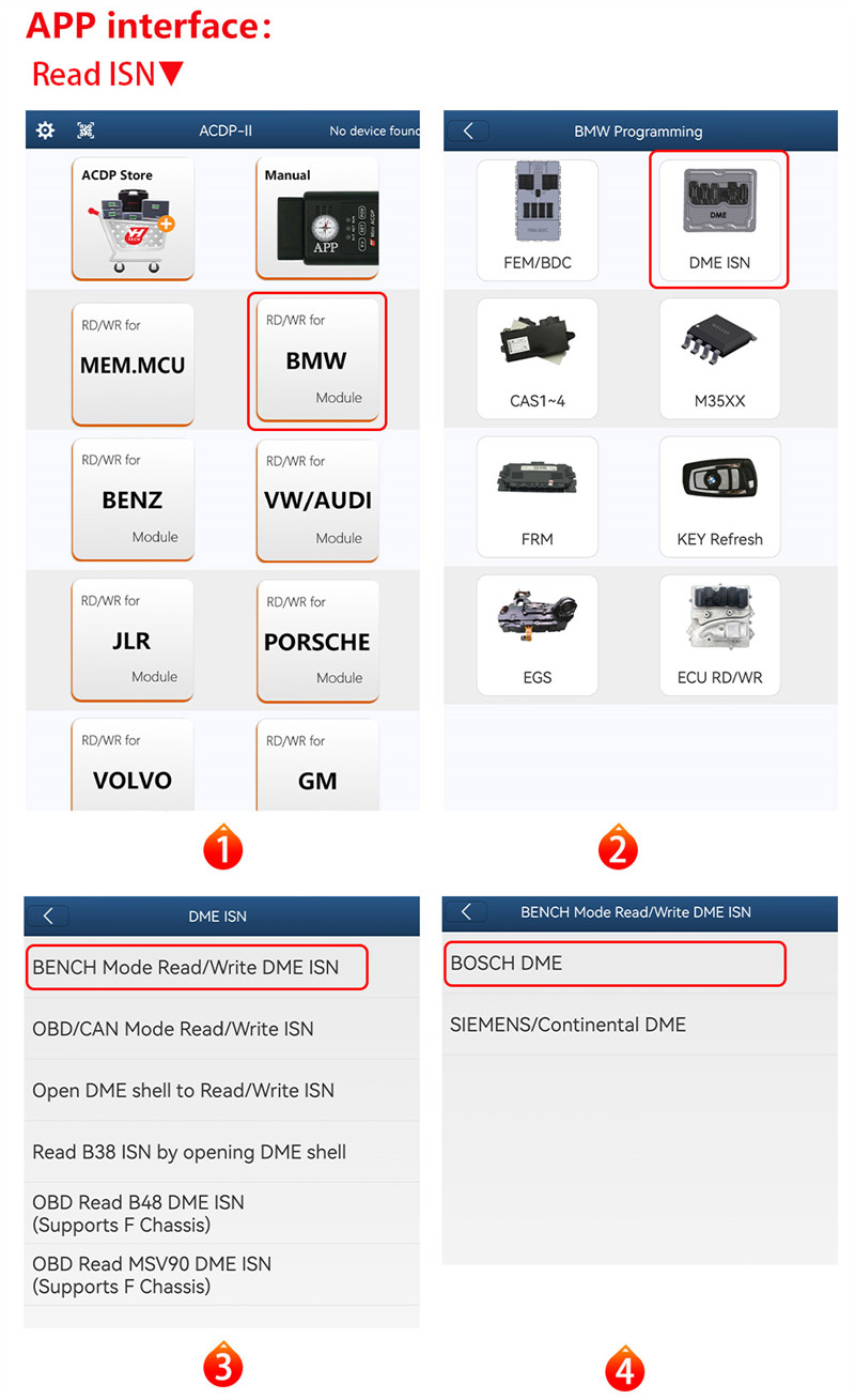 yanhua acdp read write bmw b48 b58 dme 4