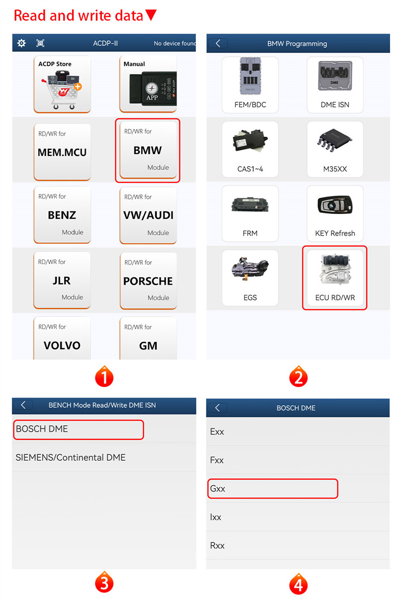 yanhua acdp read write bmw b48 b58 dme 6